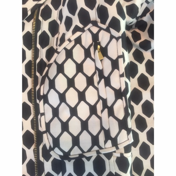 Diane Von Furstenberg Geo Print Biker Jacket - Picture 5 of 7